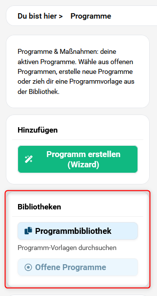 Bibliotheken-Übersicht