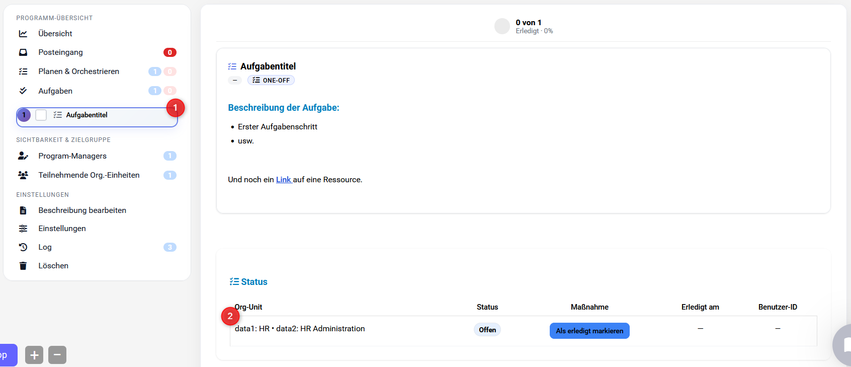 Aufgaben-Details prüfen