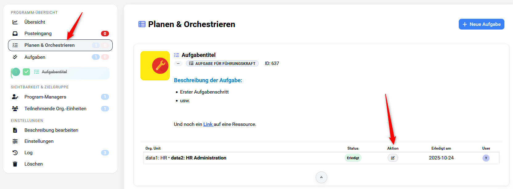 Ergebnis/ Formular ausfüllen