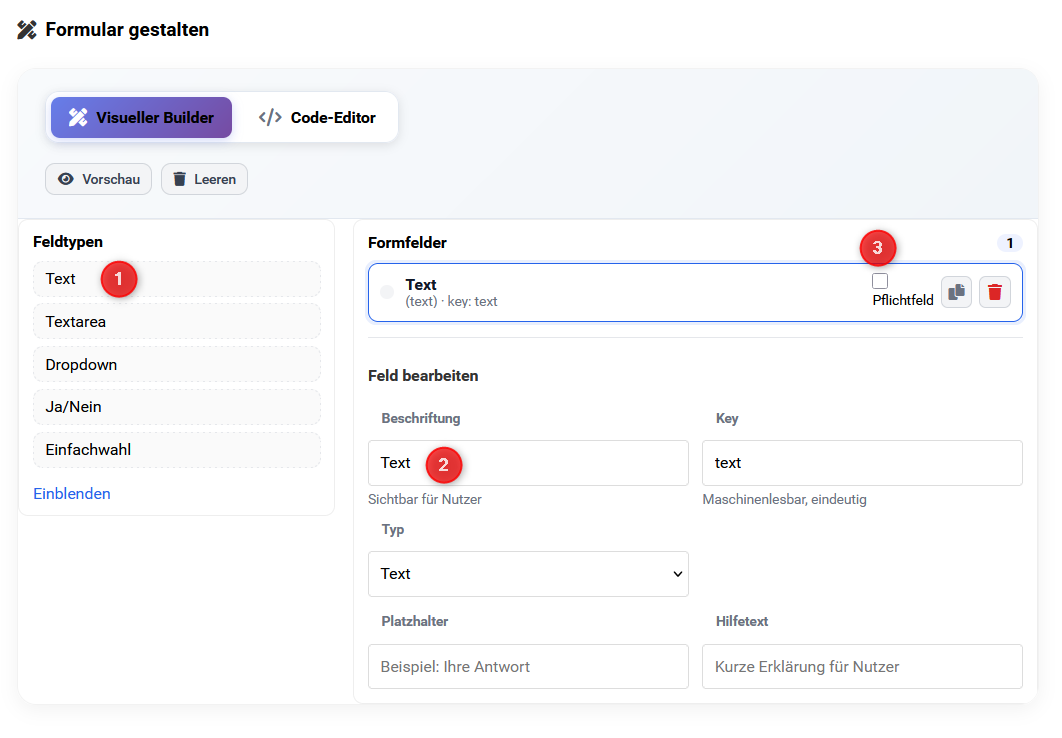 Einzeiliges Textfeld