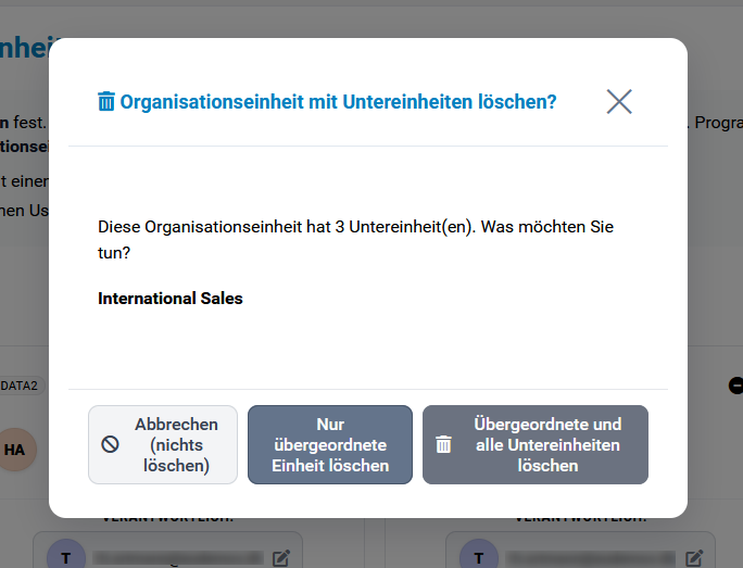 Deletion Options for Organizational Units