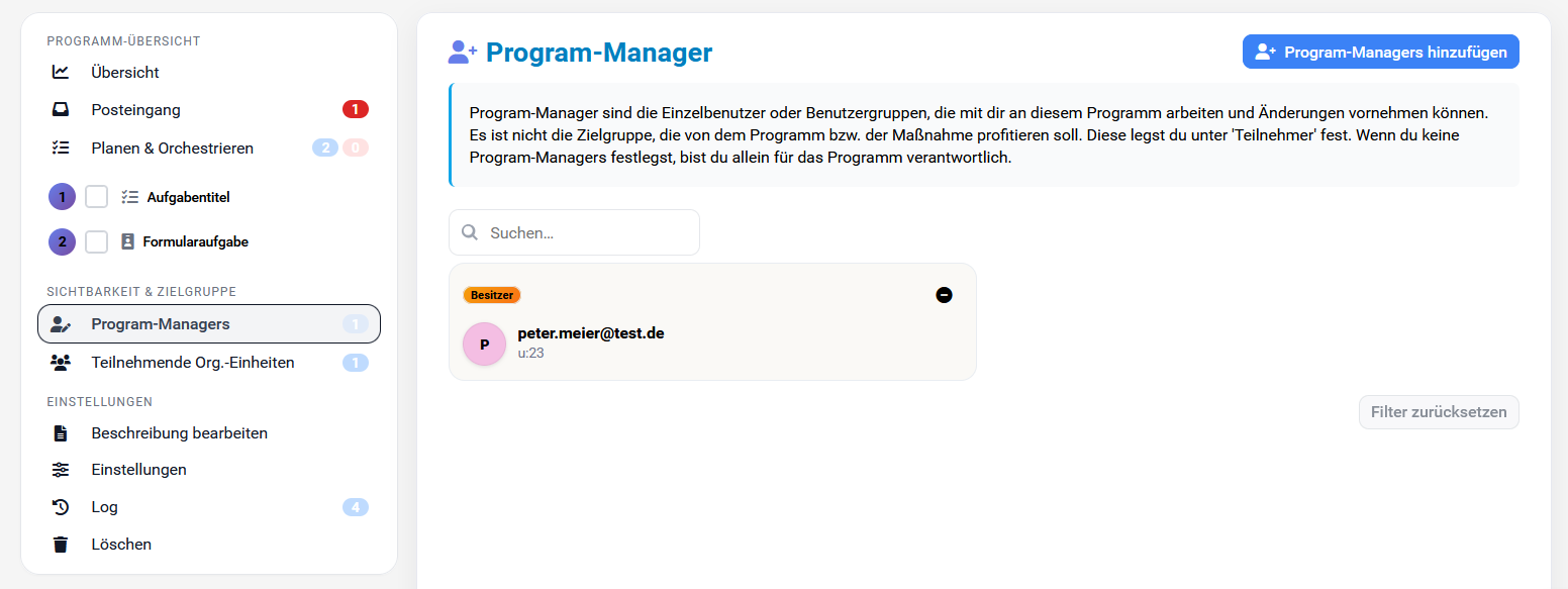 Program Manager Access